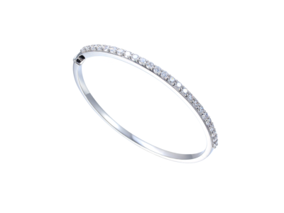 Amore Sterling Sterling Silver Cubic Zirconia Bangle