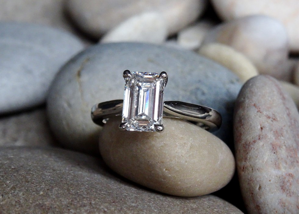 Thumbnail: Platinum 2.02ct Emerald Cut Lab Grown Diamond