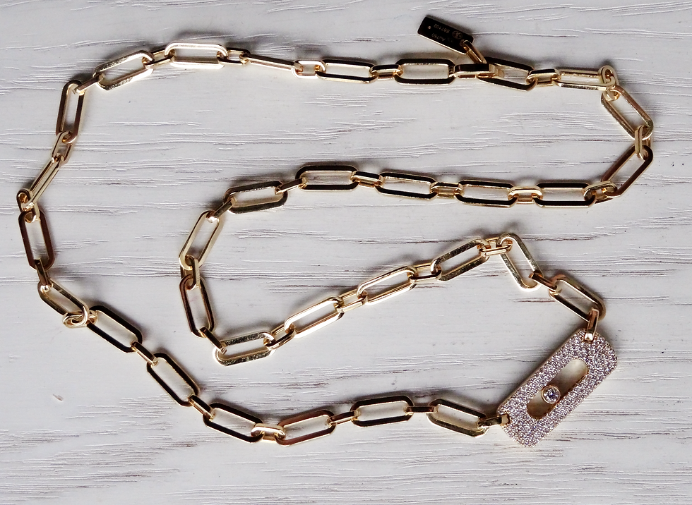 Thumbnail: Pre-owned 18ct Gold Messika 'Move' Necklace - Diamond Set
