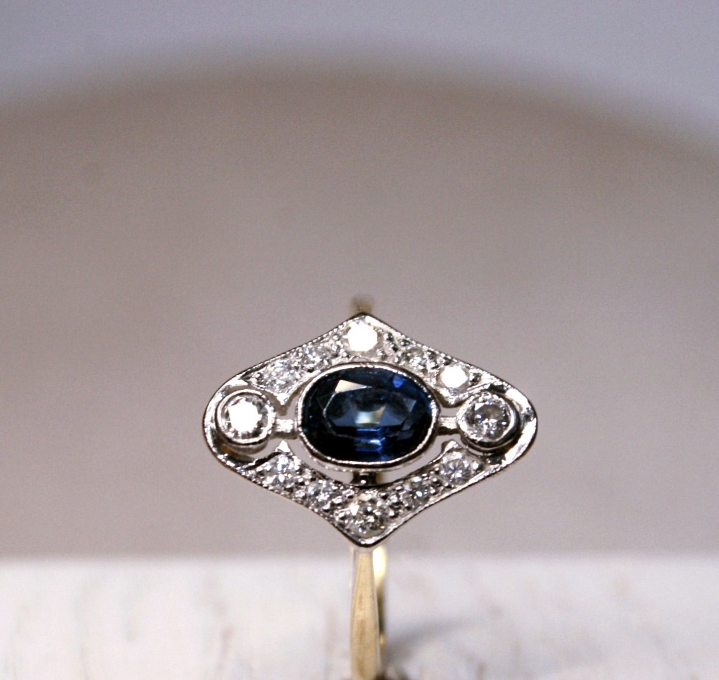 Pre-owned 18ct Sapphire & Diamond Panel Ring
