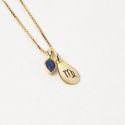 Thumbnail: Silver Gold Plated Droplet Shaped Engravable Tag Pendant