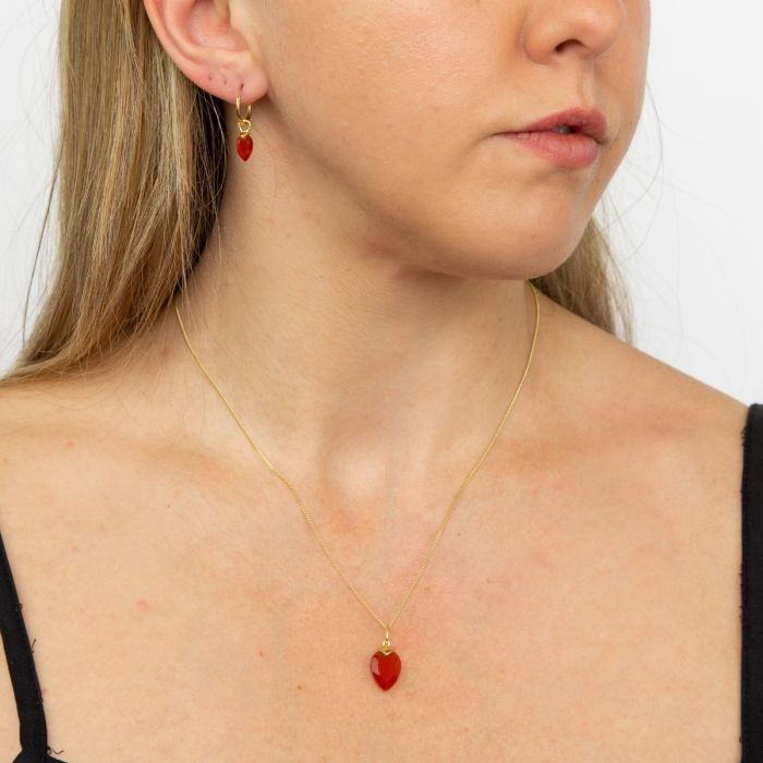 Thumbnail: July Red Natural Chalcedony Birthstone Pendant