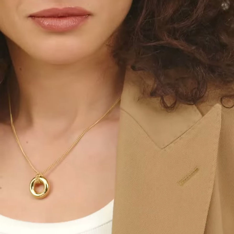 Thumbnail: BOSS Gold-tone necklace with logo hoop