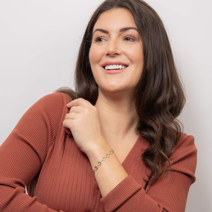 Thumbnail: 9ct Yellow and White Gold Oval Link Bracelet