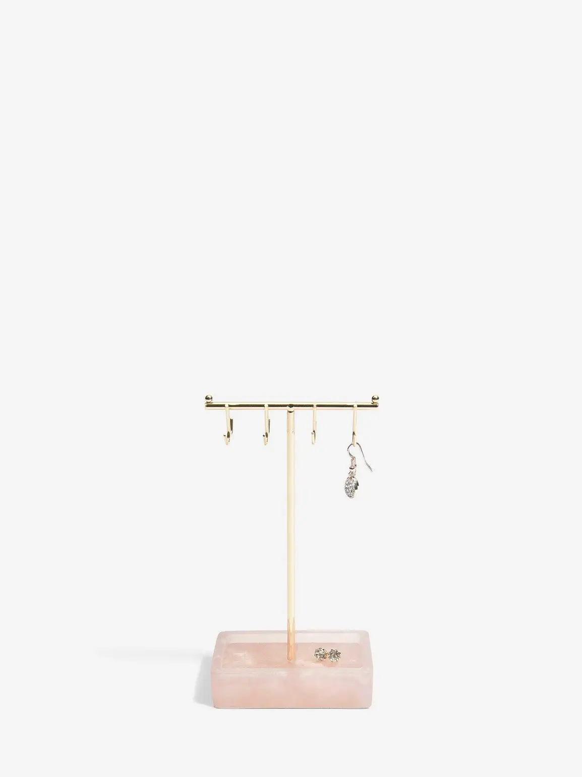 Small Rose Quartz Effect T-Bar Jewellery Stand