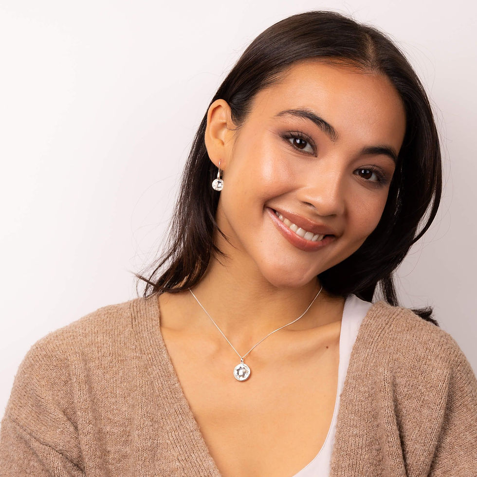 Thumbnail: Rose Cut Crystal Drop Earrings