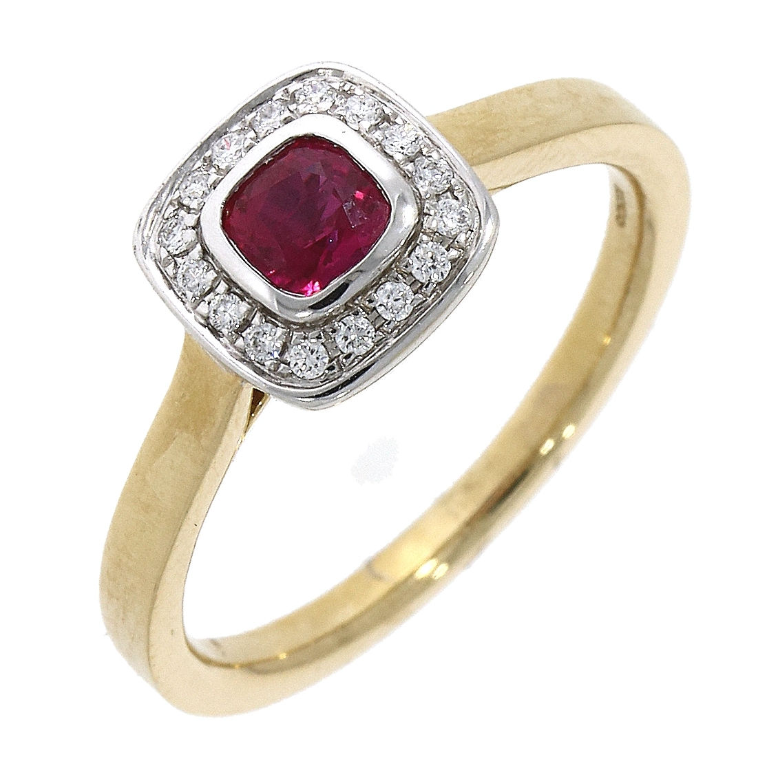 18ct Yellow Gold "Vintage" Ruby & Diamond Ring