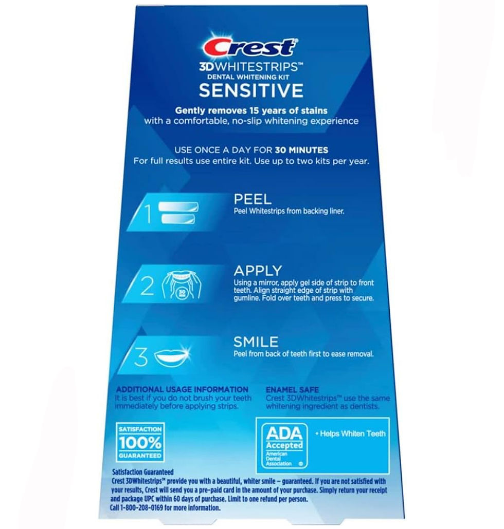 Thumbnail: Crest 3D Whitestrips Sensitive At-Home Teeth Whitening Kit, 18 Treatments