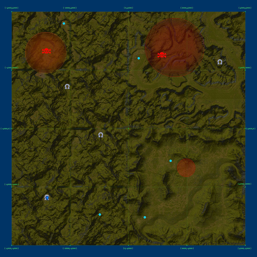 Rigs are located at skull zone