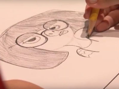 Learning to Draw Edna Mode at Animation Academy in Disney California Adventure Park