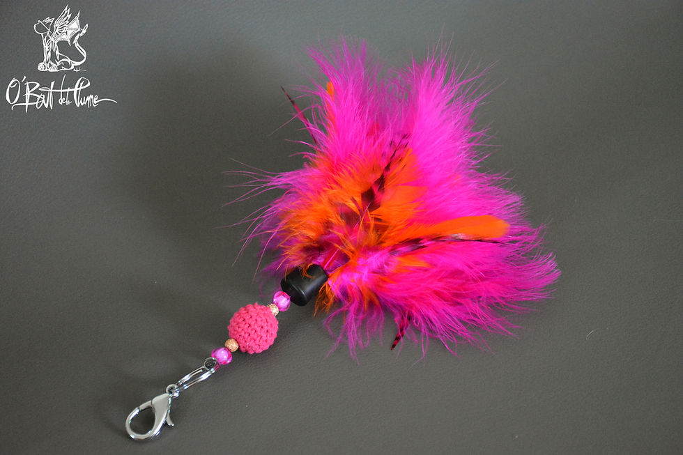 Miniature : Porte clés plumes - Porte clé artisanal - Accroche sac - Accessoire exposition - O Bout de la Plume