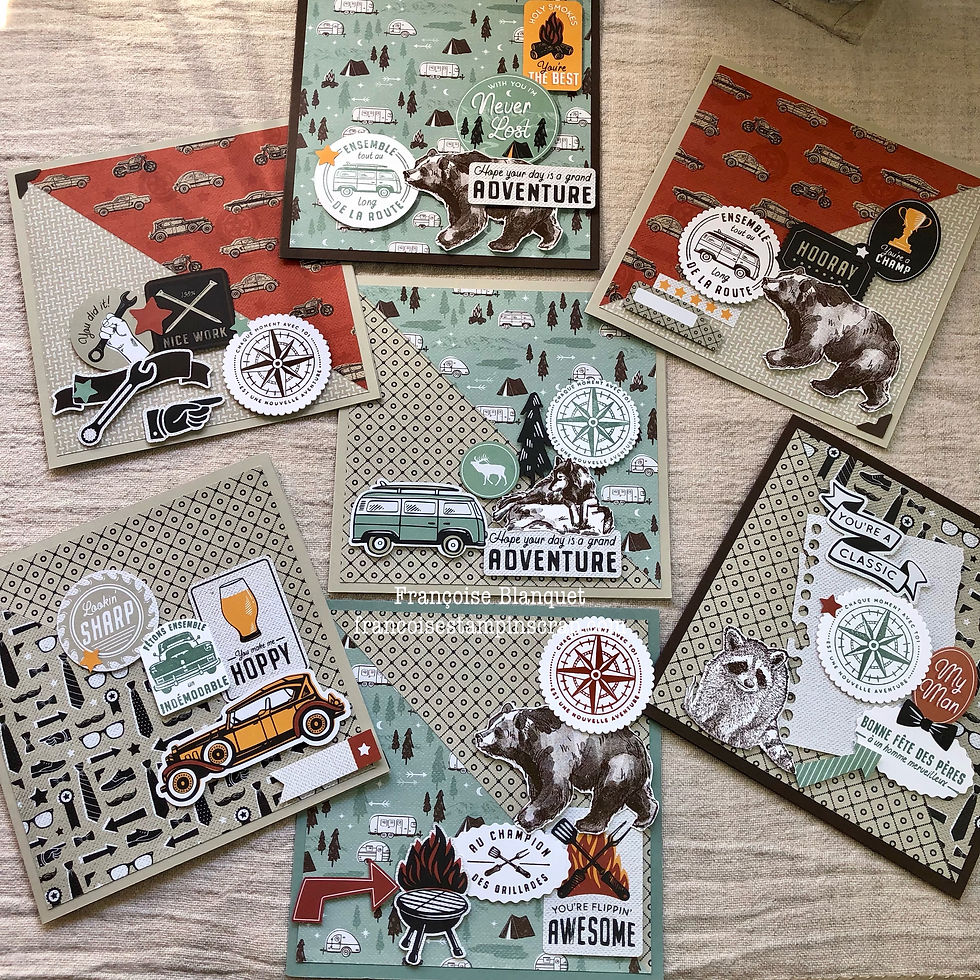 Idées de cartes masculines  avec le lot de papiers design « Versions homme «  de Stampin’Up! 