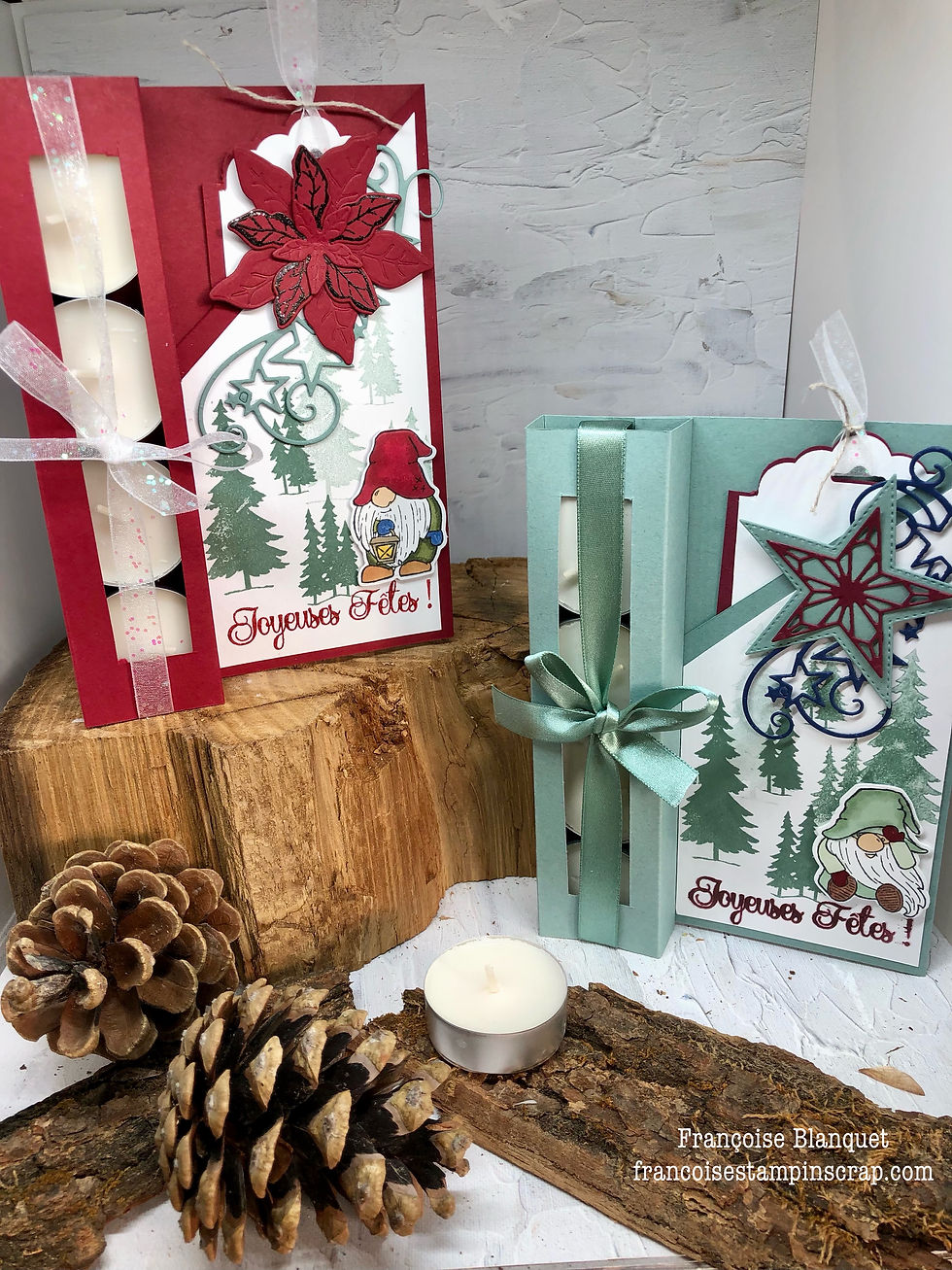 CARTE CADEAU BOUGIES POUR FÊTER L'AVENT DE NOËL AVEC STAMPIN'UP!
