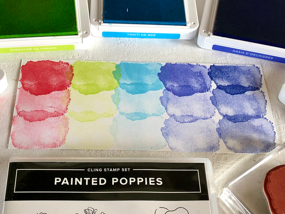Dégradé en trois générations avec les  nouvelles couleurs In Colors Stampin'Up! 2022-2024