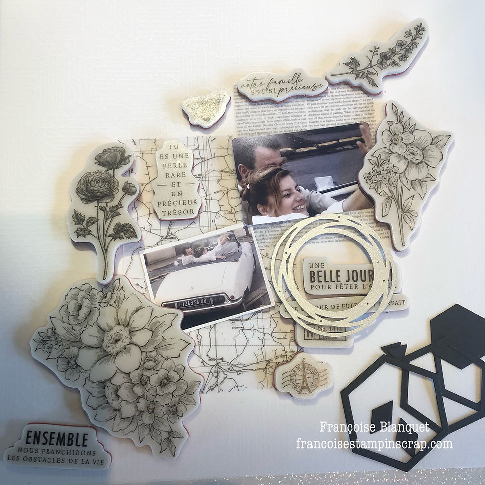 Page de scrap "le grand amour s'offre une page" Blog hop FBTeam février Saint Valentin avec Stampin'Up 
