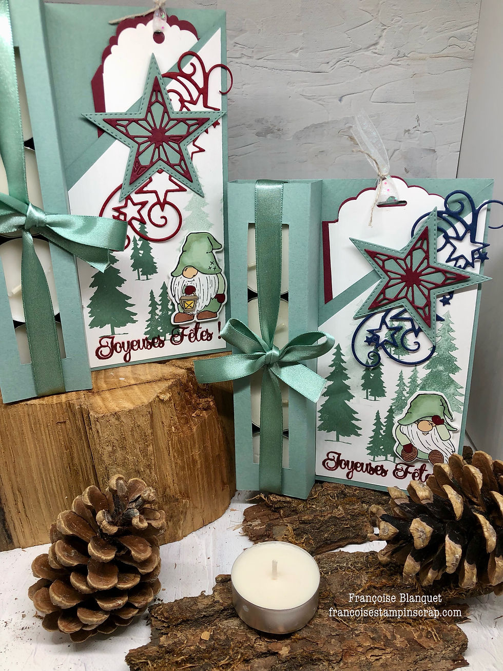 CARTE CADEAU BOUGIES POUR FÊTER L'AVENT DE NOËL AVEC STAMPIN'UP!