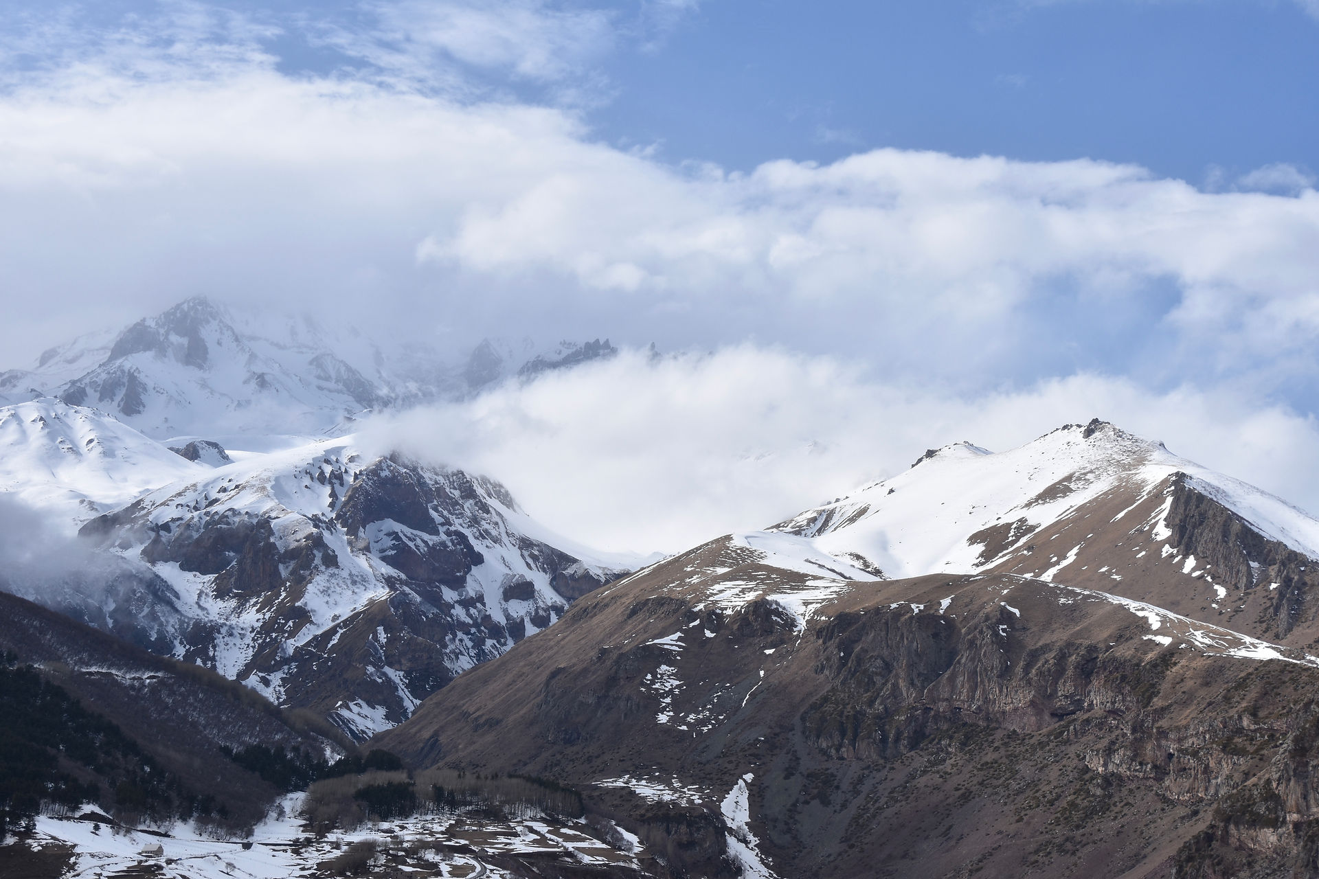 Caucasus mountain view from Rooms Kazbegi