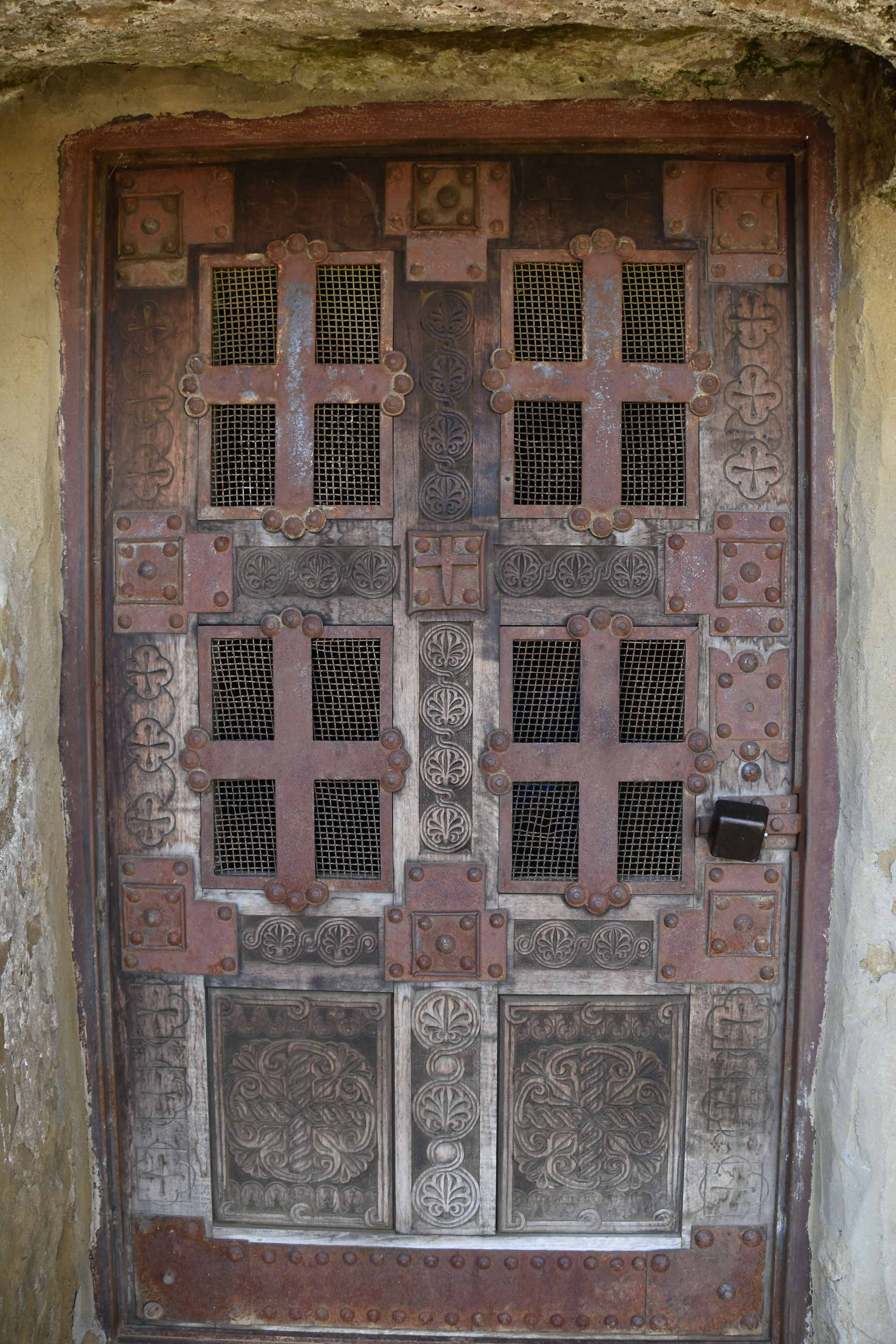 Iron door in the mountain
