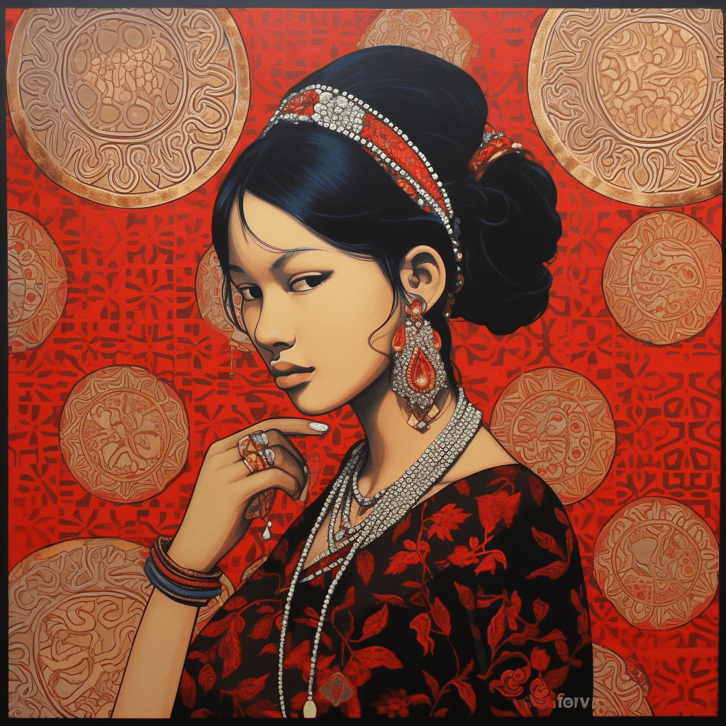 Indian Girl in Batik Art
