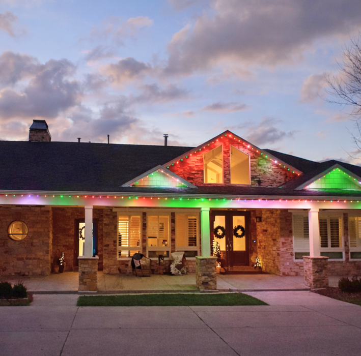 Mixed permanent outdoor color setting in utah neighborhood.