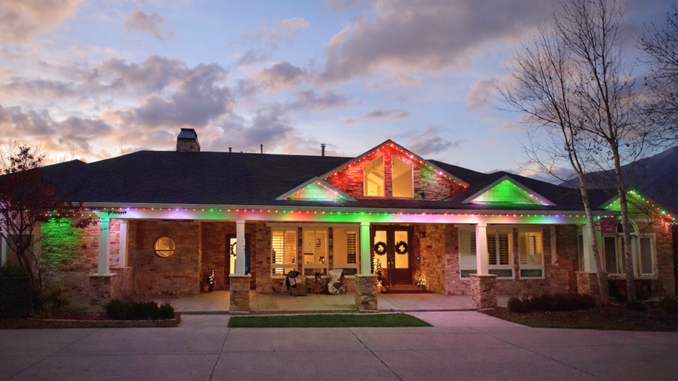 Mixed permanent outdoor color setting in utah neighborhood.