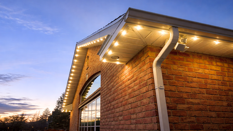 closeup of permanent outdoor lighting