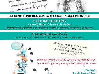26 de Noviembre. Encuentro poético con Gloria Fuertes y asociacionlacorneta.com