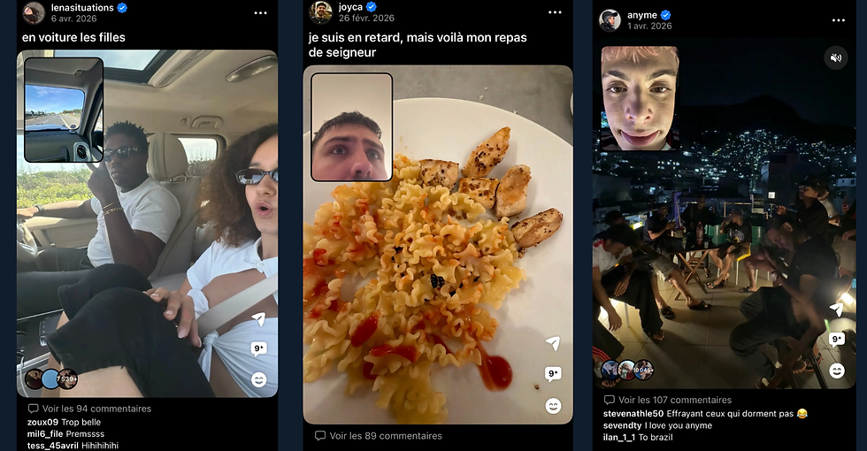 Lena Situations, Inoxtag, Anyme, Joyca, Mastu et Seb la Frite sur BeReal