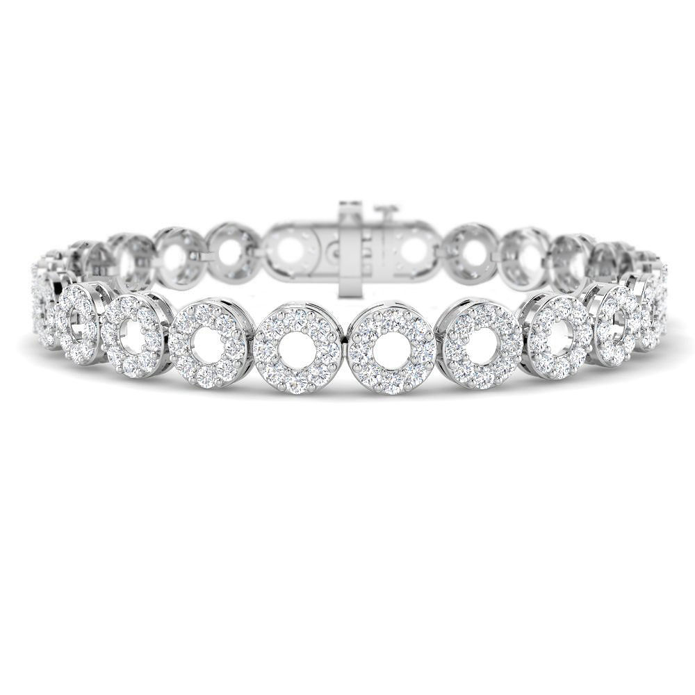5 Cttw Classic Donut Circle In Line Diamond Bracelet
