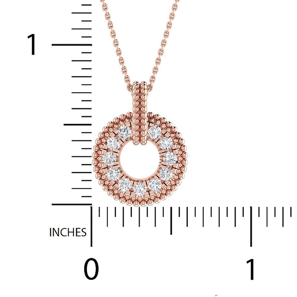 Миниатюра: 1/2 Cttw Double Circle Pendant With Chain Mocha Mouse Collection Diamonds