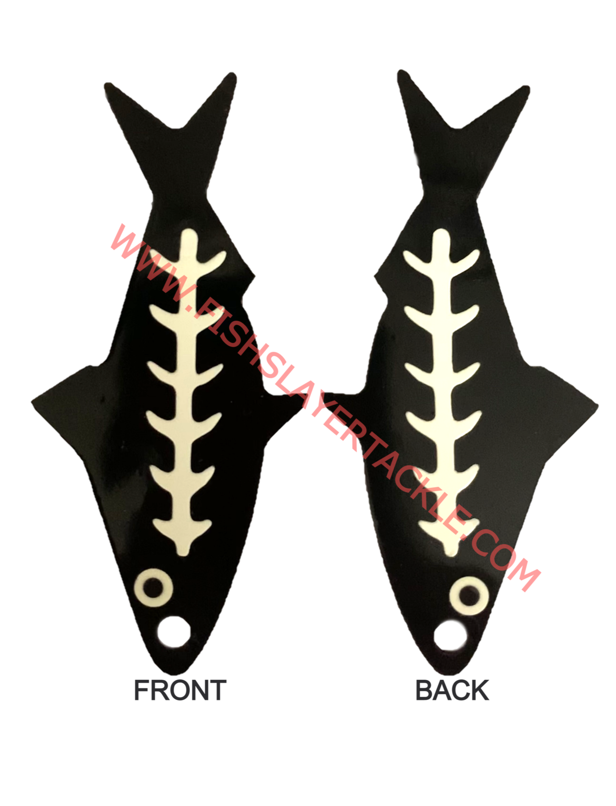 Fishslayer Tackle Allewife Teaser named McRIB SLAYER, top and bottom view