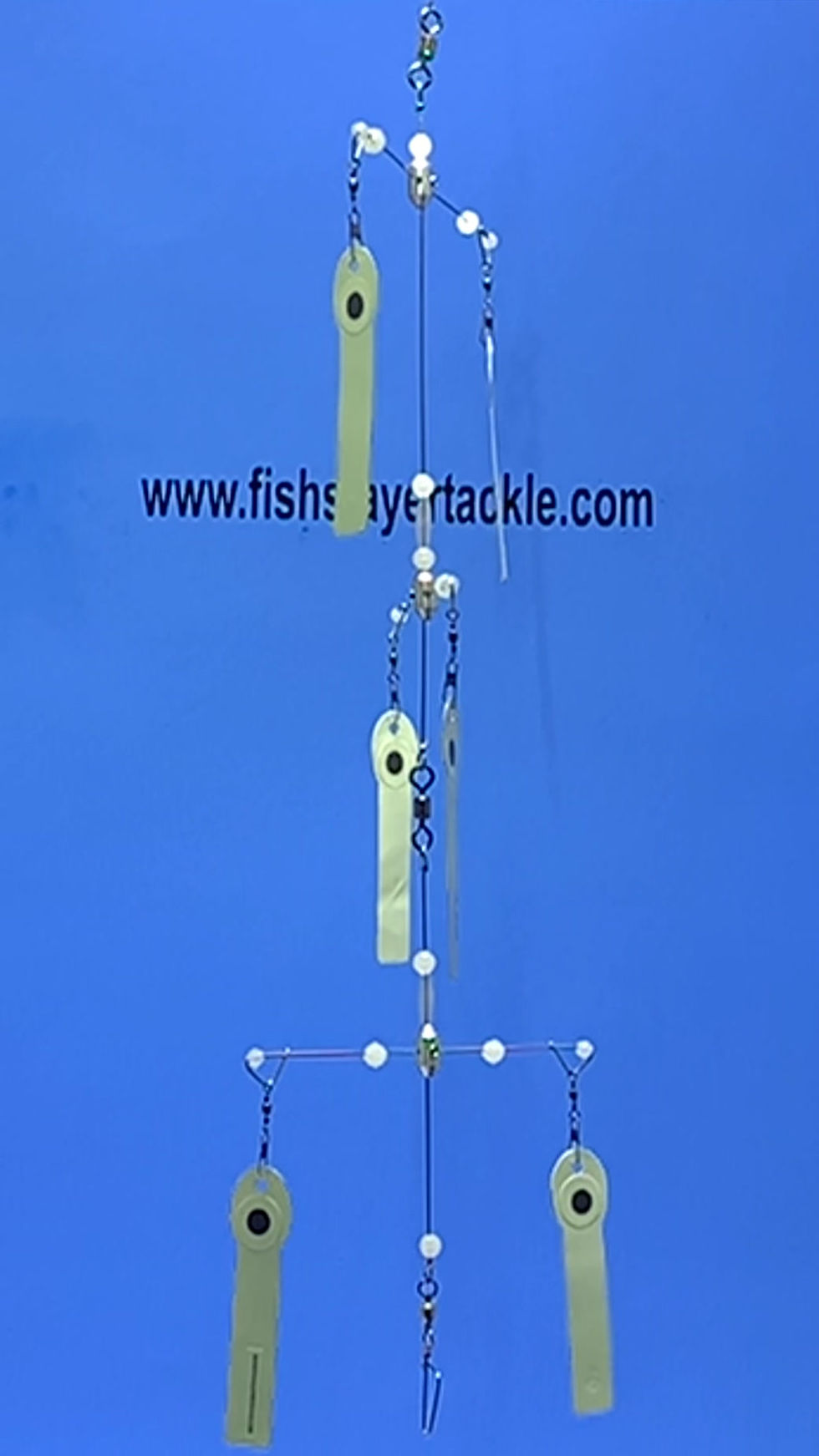 Thumbnail: 6-Arm Fishslayer Rig All White Glow Beads & NITE EYE  FISHSLAYER TEASERS