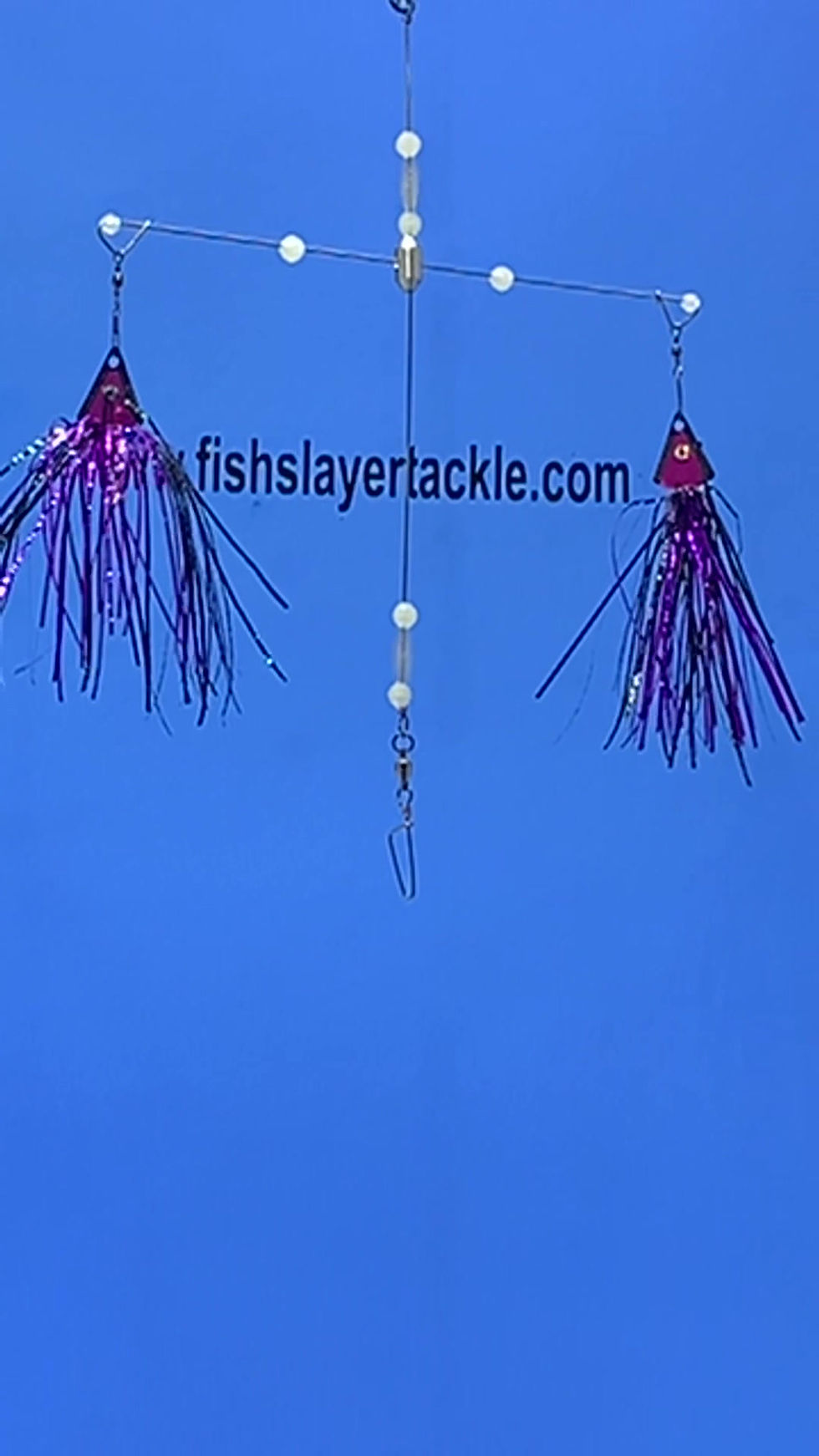 Thumbnail: 2 Arm Fishslayer Umbrella Rig with All Glow Beads & PURPLE NURPLE SLAYER Teasers