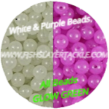 Thumbnail: Fishslayer Tackle's Half White Glow Beads and half Purple Glow Beads, front view