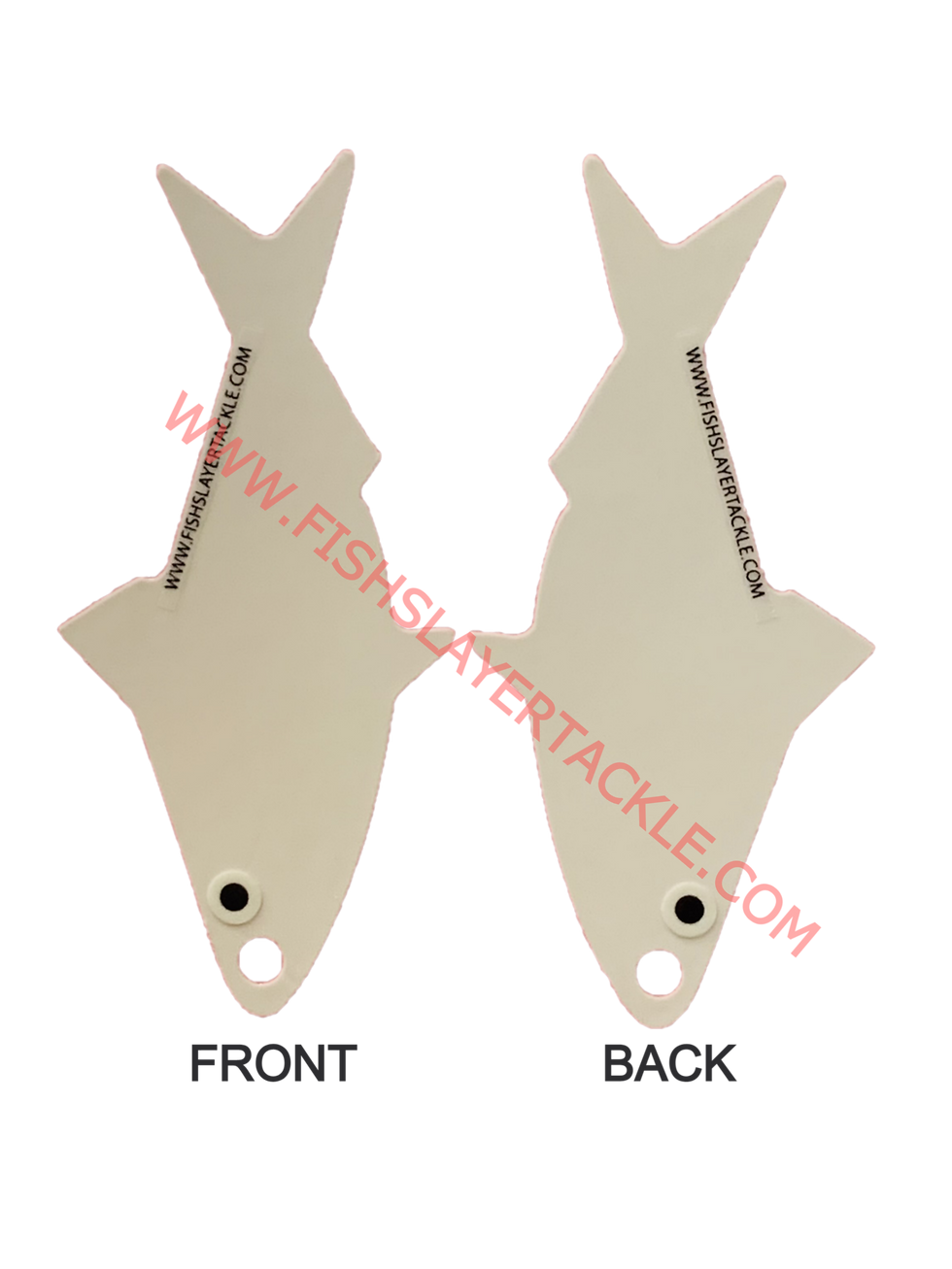 Fishslayer Tackle Allewife Teaser named NIGHT SLAYER, top and bottom view