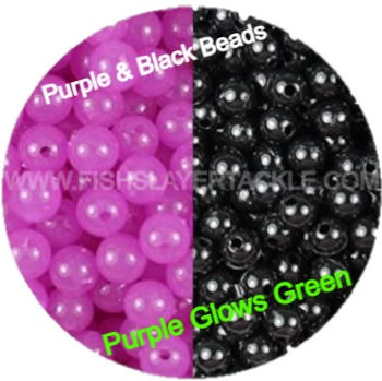 Thumbnail: Fishslayer Tackle's Half Purple Glow beads and half Black Beads, front view