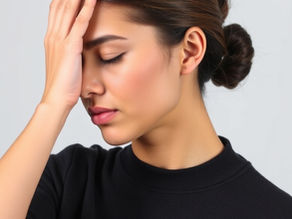 Woman holding her head