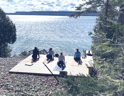 Yoga at the lake