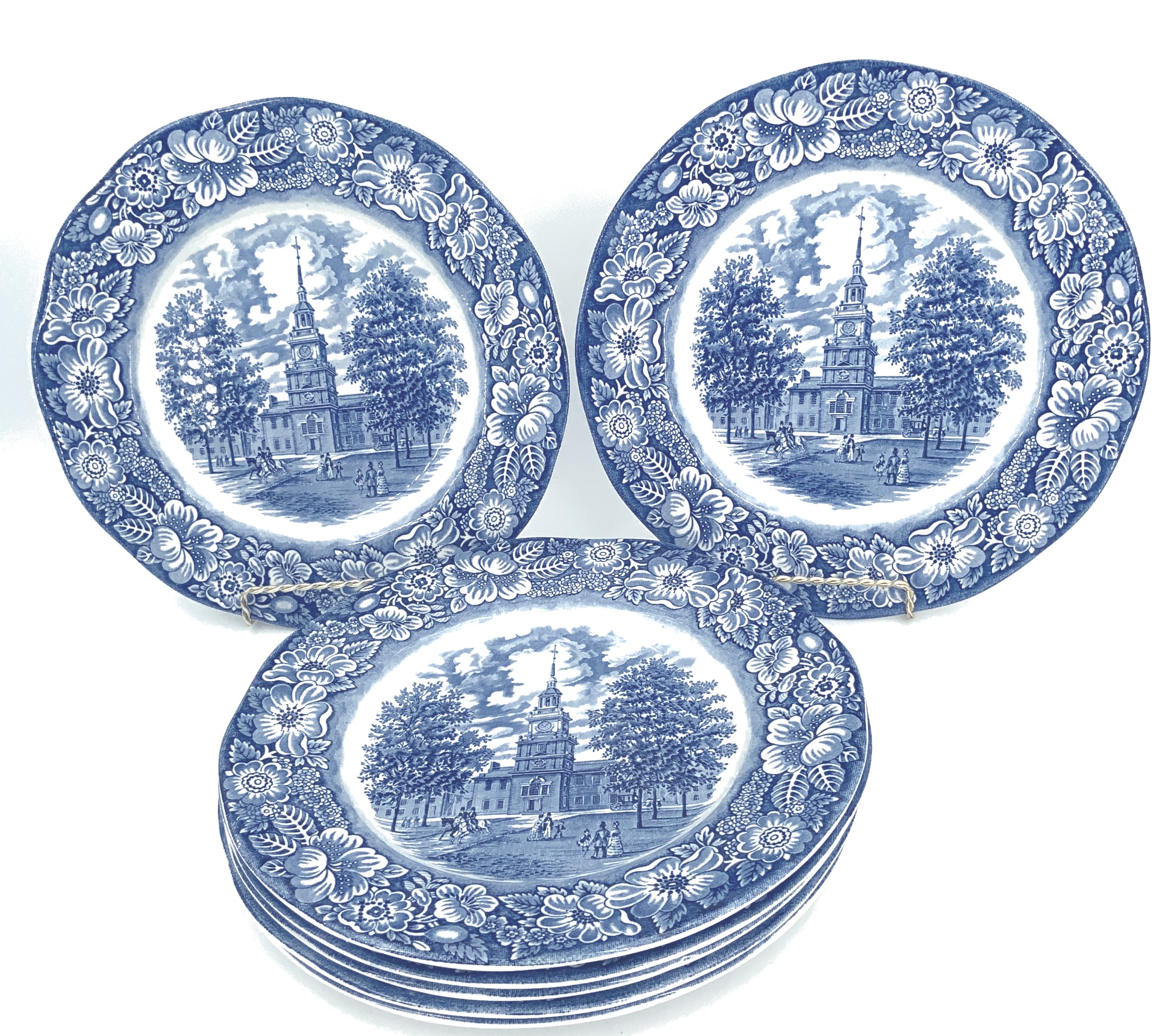 9 34 inch Staffordshire Liberty Blue England Dinner Plate FREE SHIPPING