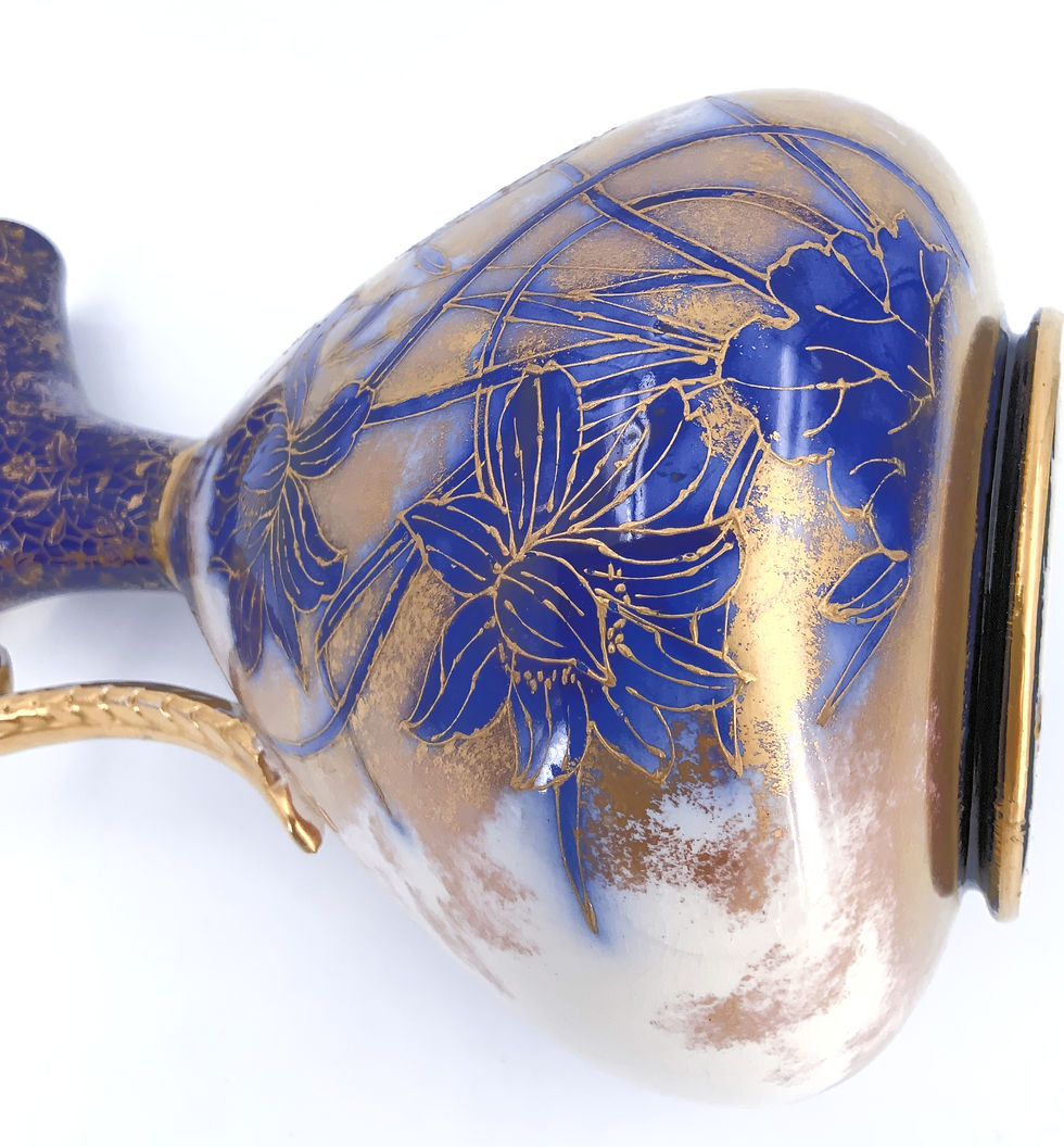 Thumbnail: Antique Amphora Vase/William Alsager Adderley/Lily Vase/19th English/Flow Blue