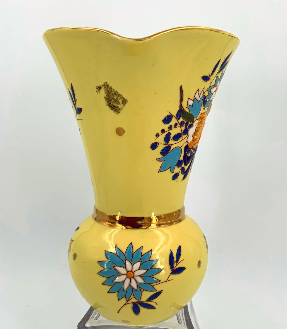 Thumbnail: Art Deco Boch la Louviere Large Pitcher Hand Painted Vase # 5525