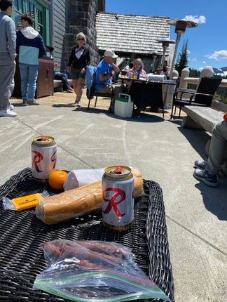 Eating outside of Paradise Inn
