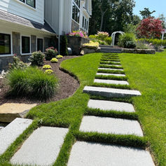 Granite stepping stones and landscape design