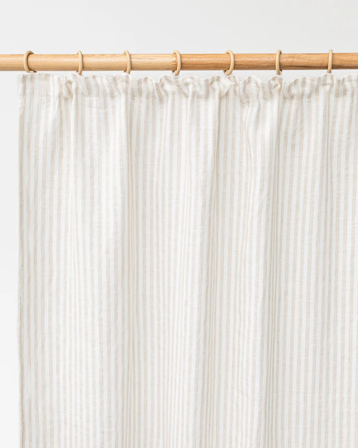 Thumbnail: Linen Drapery Natural Stripe