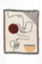 PAR Ker Made Linefaces Cotton Throw Blanket Front