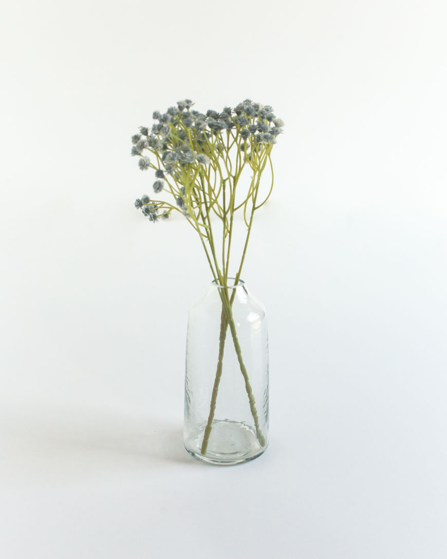 Thumbnail: Handblown Glass Bud Vases Siena Clear with Flowers