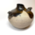 Finch Ceramics Stoneware Handled Vase with Metallic Glaze