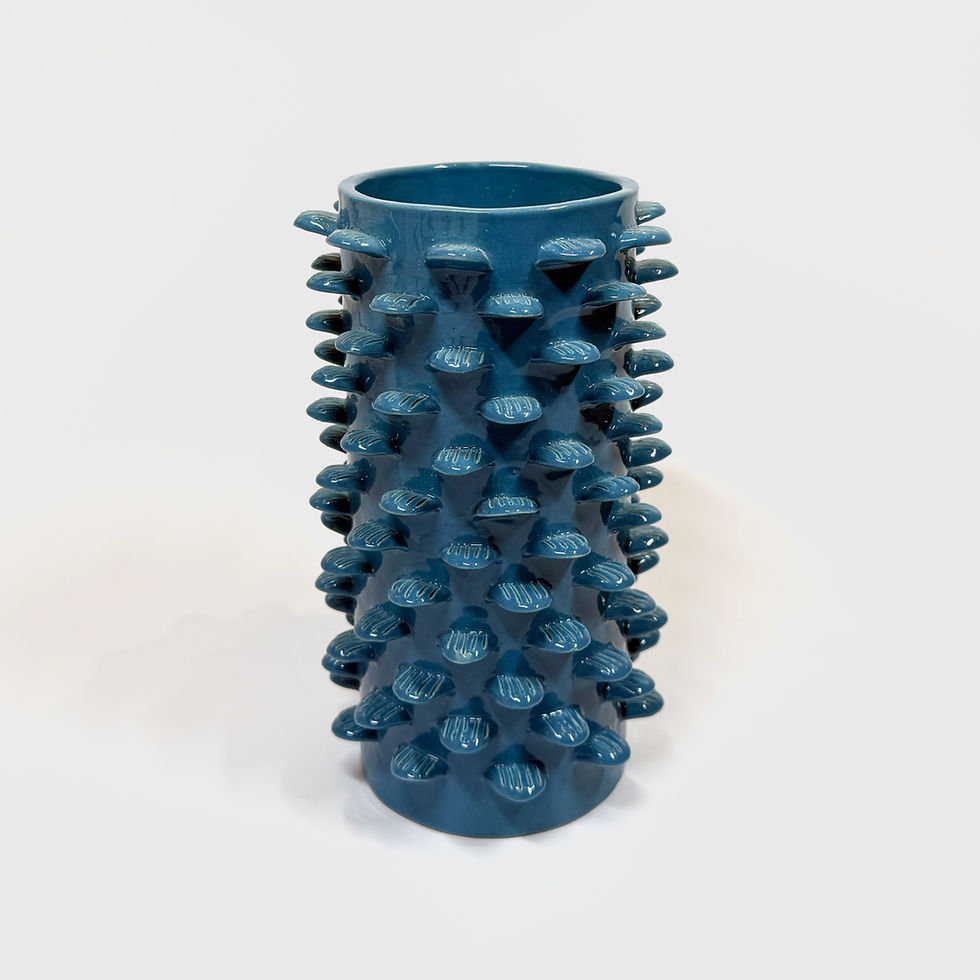 Medium Ceramic Fish Scale Vase French Blue
