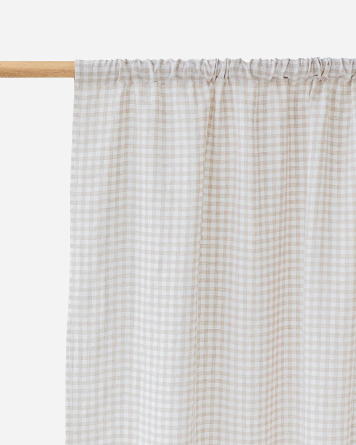 Thumbnail: Rod Pocket Linen Curtain Panel - Neutrals
