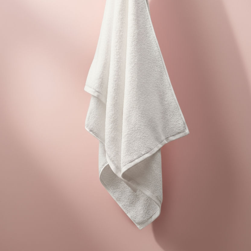 toalla algodón colgada